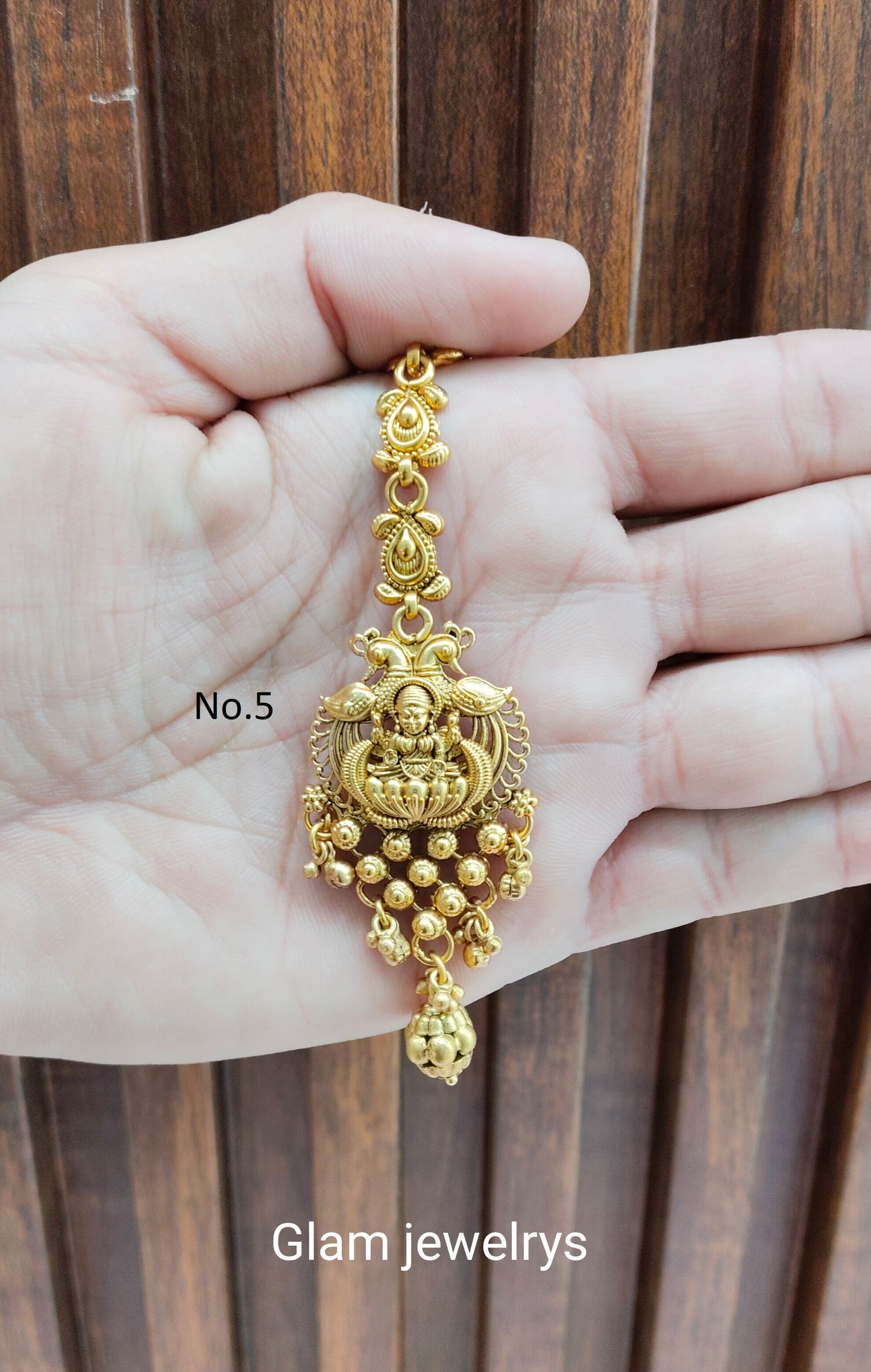 Gold polki Tikka Jewellery  Headpiece Gurpiar Set