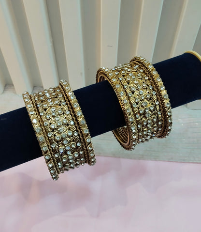 Indian bangles jewelry Set/Traditional bollywood jewelry/Antique gold bangles