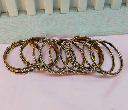 Indian bangles jewelry Set/Traditional bollywood jewelry/Antique gold bangles