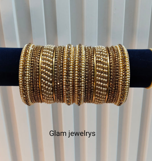 Indian bangles jewelry Set/Traditional bollywood jewelry/Antique gold bangles