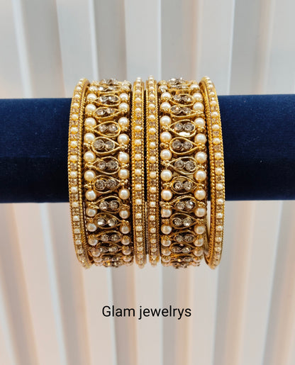 Indian bangles jewelry Set/Traditional bollywood jewelry/Antique gold bangles