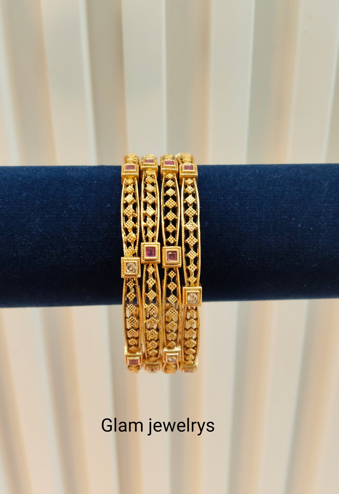 2.6 Size Indian bangles jewelry /Traditional bollywood jewelry/Ruby Gold bangles