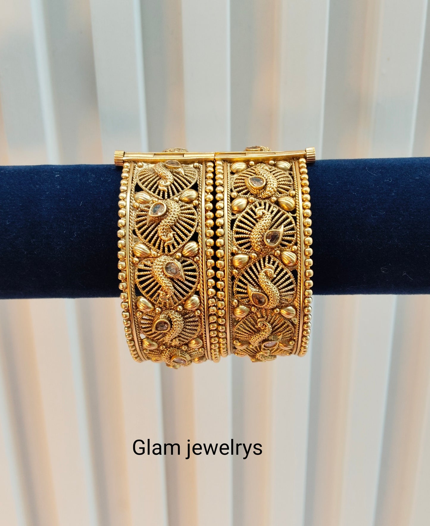 2.4 Size Indian bangles jewelry /Traditional bollywood jewelry/Screw Gold bangles