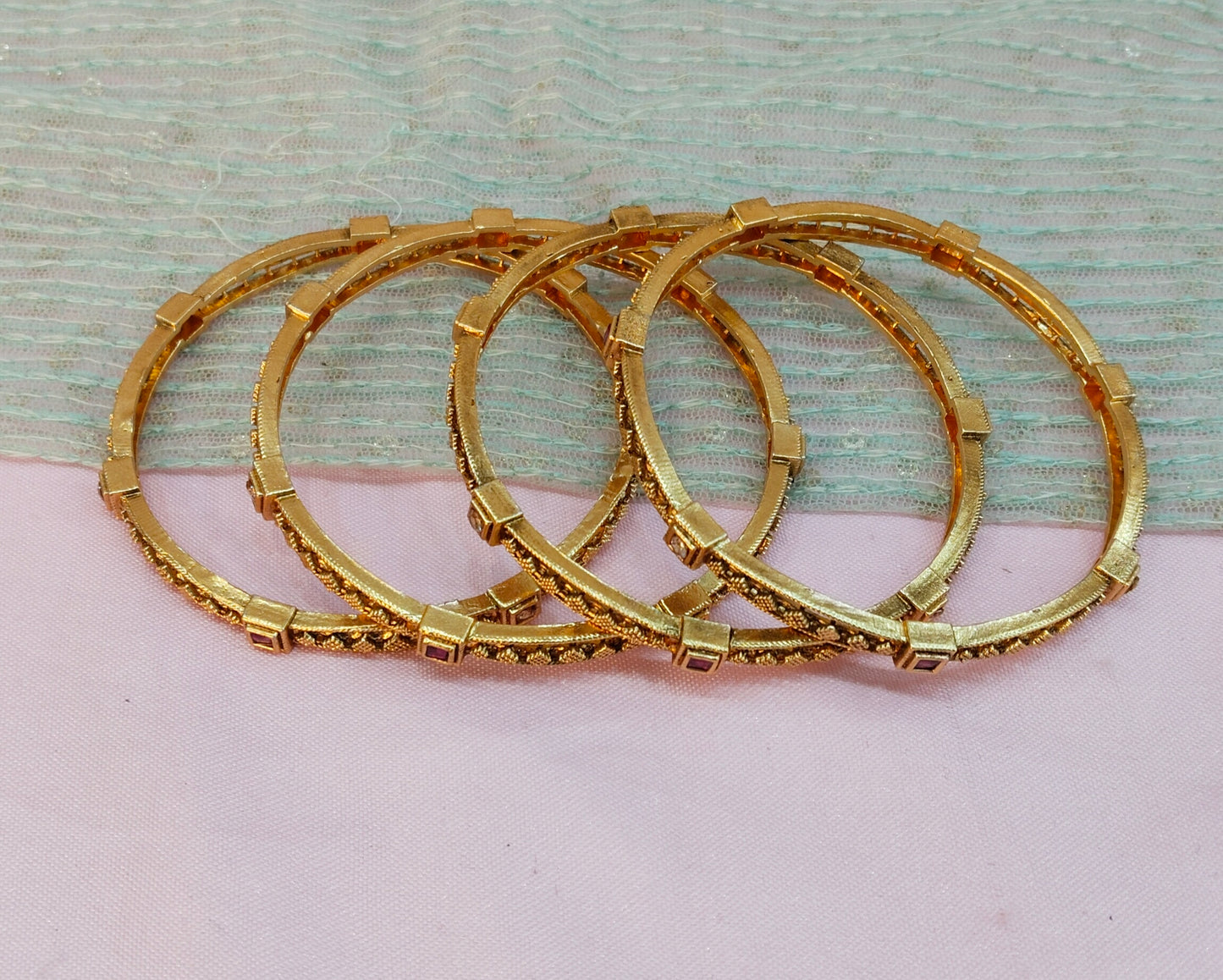 2.4 Size Indian bangles jewelry /Traditional bollywood jewelry/Ruby Gold bangles