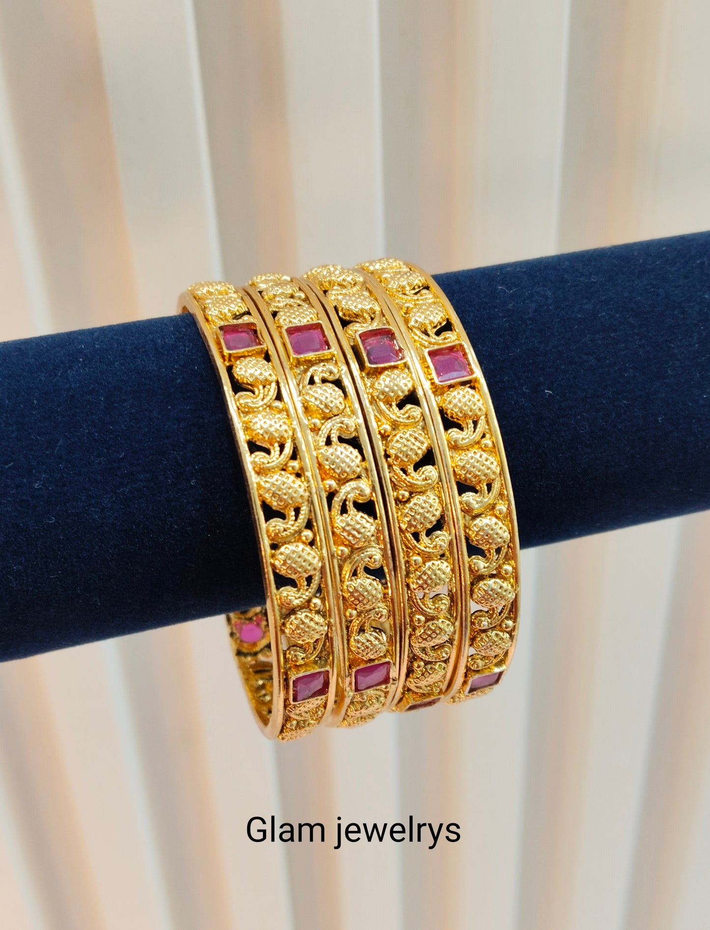 2.4 Size Indian bangles jewelry /Traditional bollywood jewelry/ Gold bangles