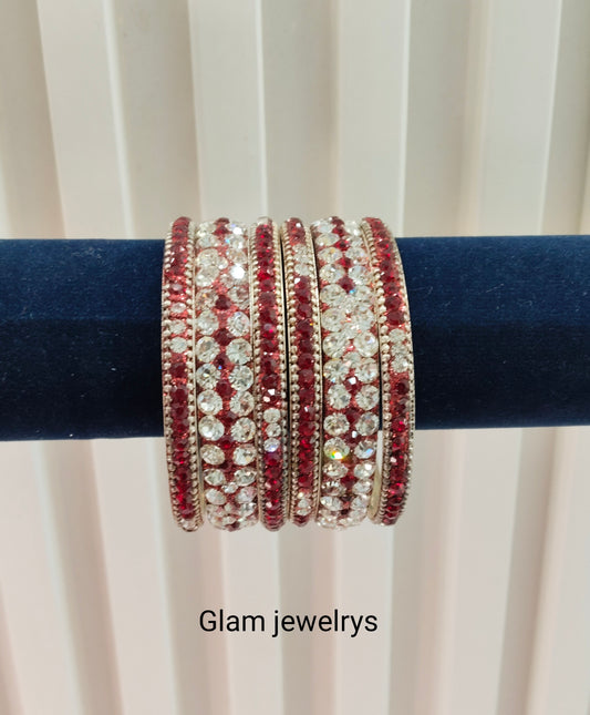 2.6 Size Indian bangles jewelry /Traditional bollywood jewelry/Silver Maroon Antique bangles