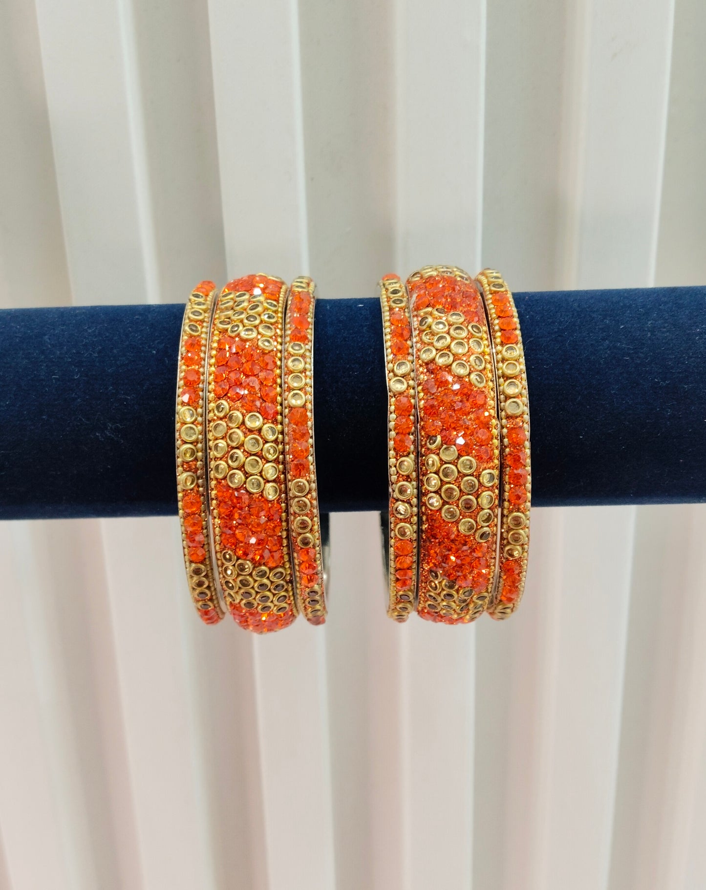 2.6 Size Indian bangles jewelry /Traditional bollywood jewelry/Orange Antique bangles