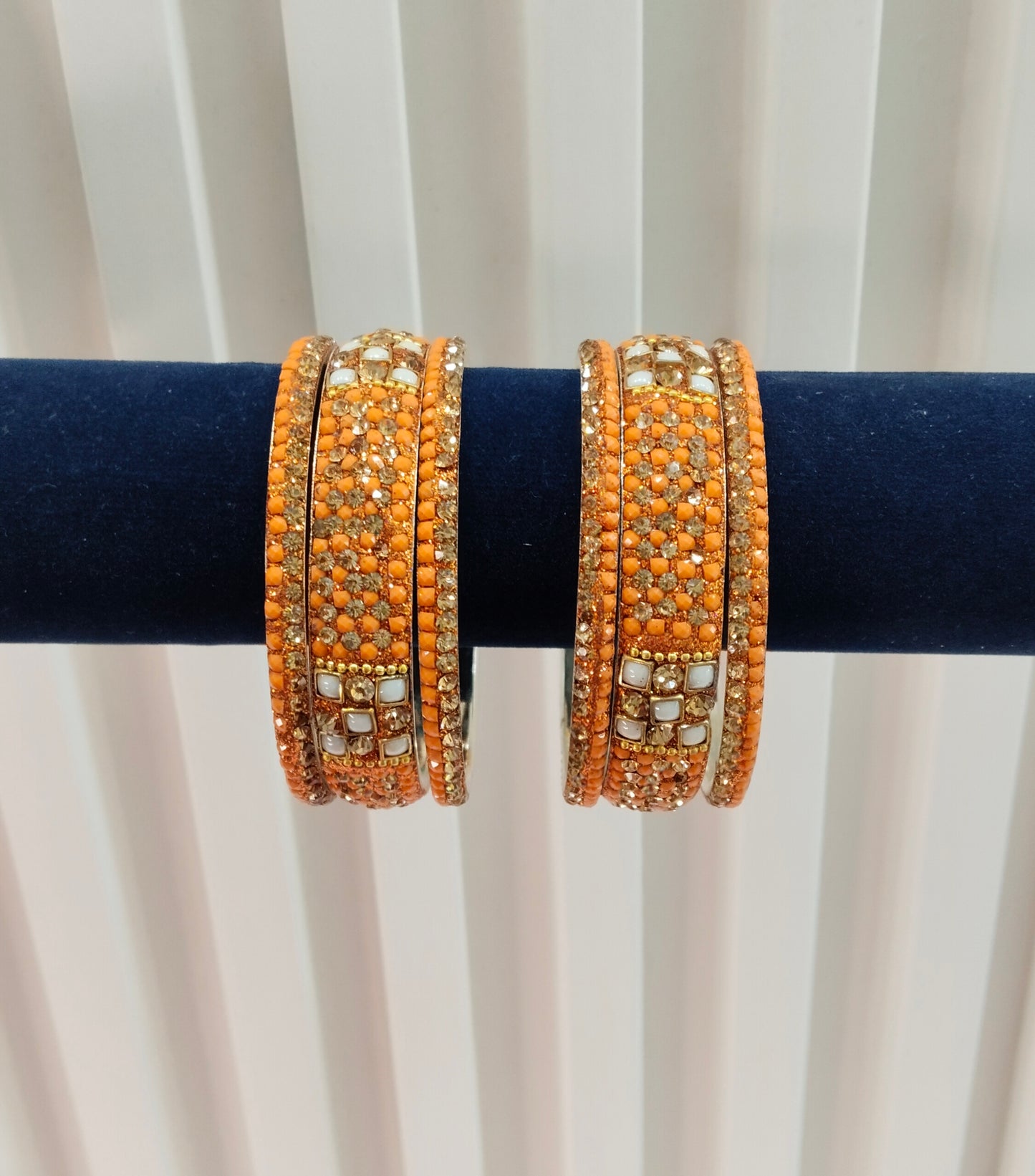 2.6 Size Indian bangles jewelry /Traditional bollywood jewelry/Orange Peach Antique bangles