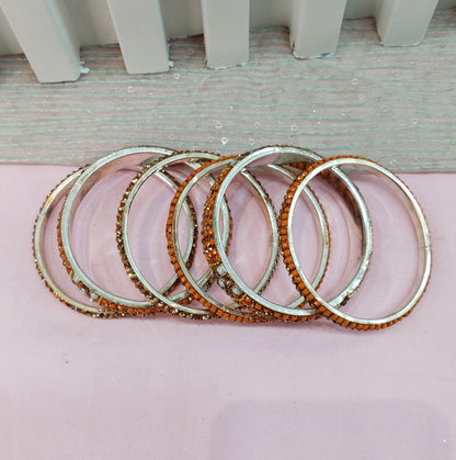 2.6 Size Indian bangles jewelry /Traditional bollywood jewelry/Orange Peach Antique bangles