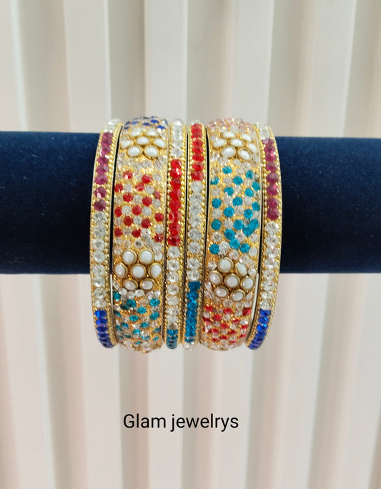 2.6 Size Indian bangles jewelry /Traditional bollywood jewelry/Multi Color Antique bangles