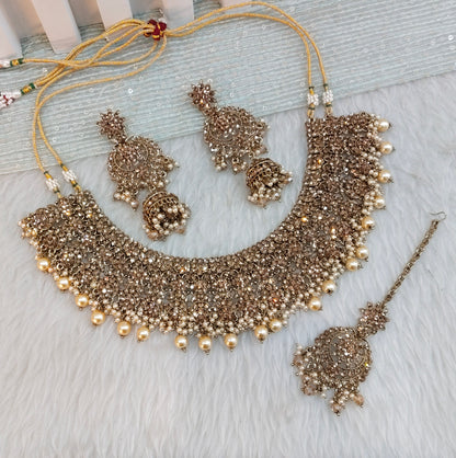 Antique Gold Necklace Indian Jewellery Darwin Set