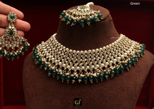 Indian Jewellery/Bridal Gold Bollywood Jewellery Necklace noun Set