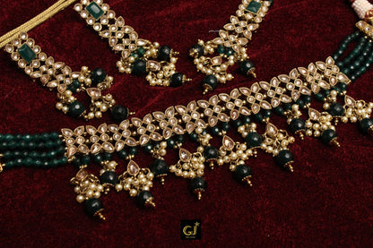 Choker set Indian Jewellery Bridal Gold green /pink/ maroon Choker Necklace Earring Tikka Set/Bollywood Necklace Set/Indian necklace