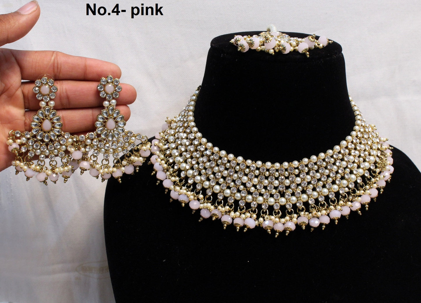 Indian  Jewellery/Bridal Gold Bollywood Kundan Bride Jewellery Necklace noun Set