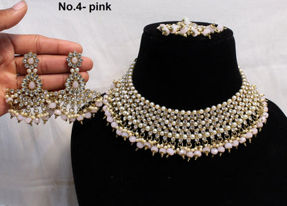 Indian  Jewellery/Bridal Gold Bollywood Kundan Bride Jewellery Necklace noun Set