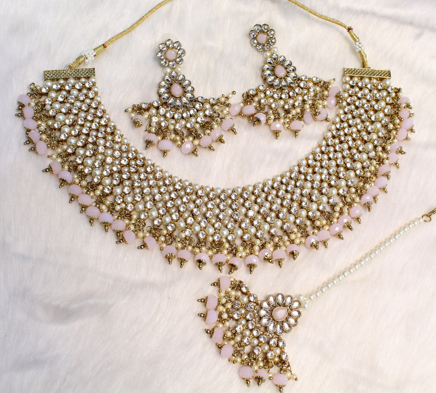 Indian  Jewellery/Bridal Gold Bollywood Kundan Bride Jewellery Necklace noun Set