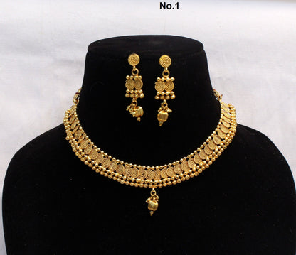 Indian Polki  Jewellery Necklace Set/ Bollywood Style Gold Finish South Indian bridal Jewellery