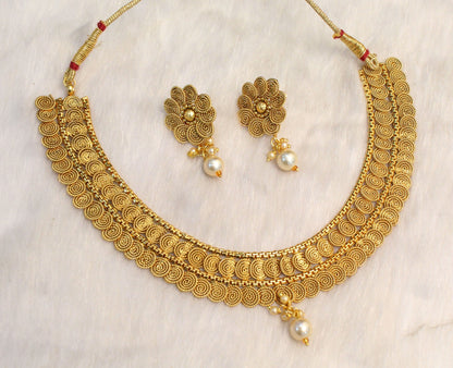 Indian Polki  Jewellery Necklace Set/ Bollywood Style Gold Finish South Indian bridal Jewellery