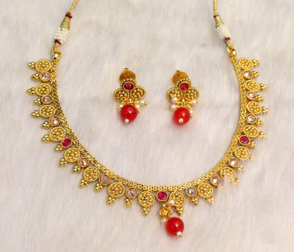 Indian Polki  Jewellery Indian Necklace Set/ Bollywood Style Gold Finish South Indian bridal Jewelry/ Sanam Indian jewellery set