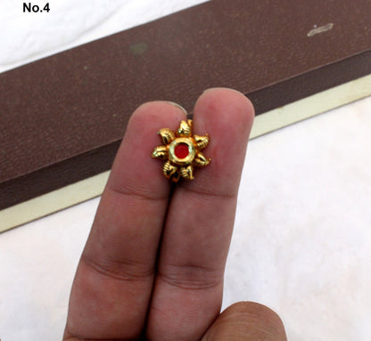 Indian Jewellery Nose Pin Clip On Clasp Wedding Nathini/Non Pierced Gold Clip On Nose Pin/Bollywood Style Jewellery/Nose Pin