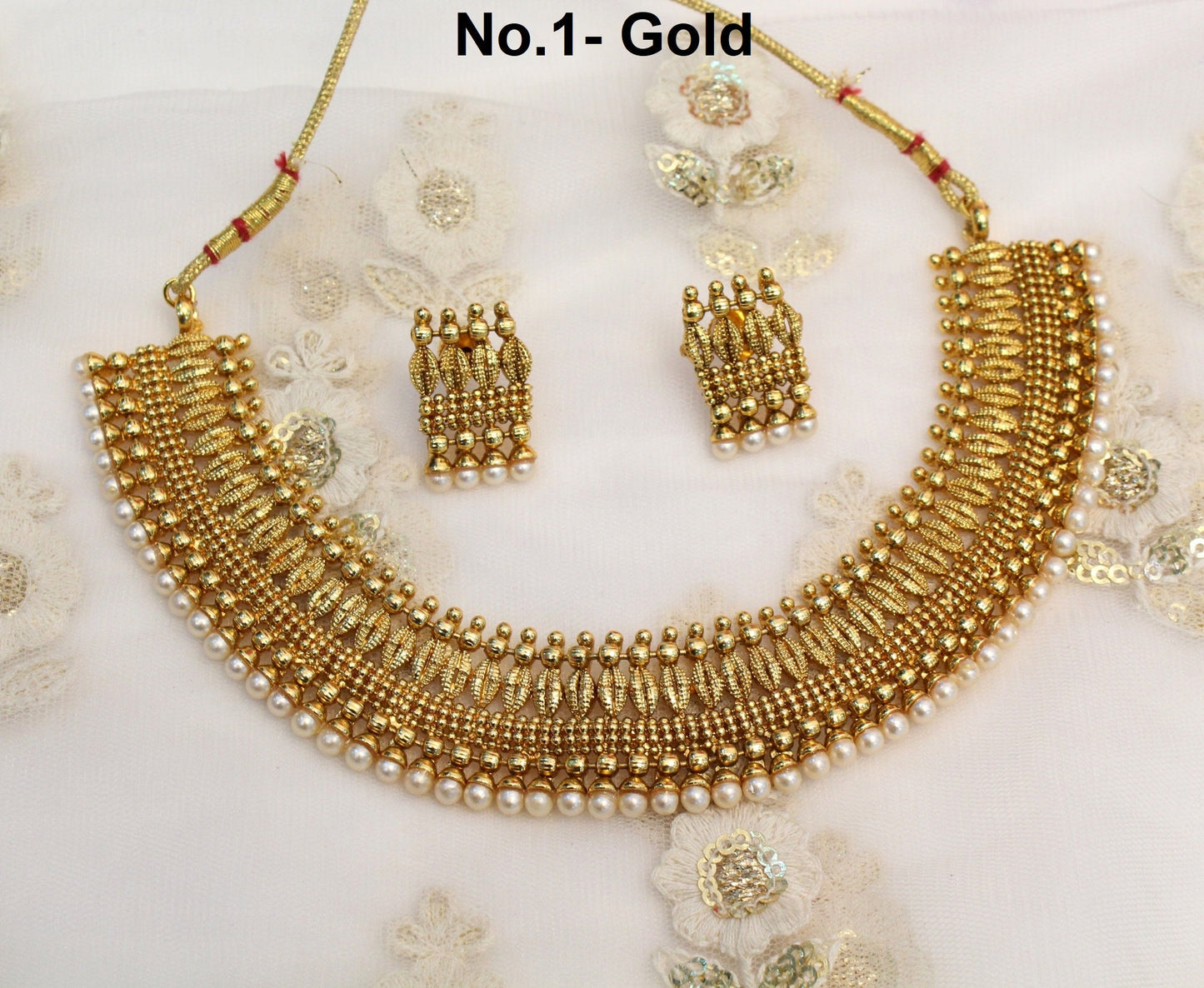 Necklace set indian Jewelry Jewellery Necklace Set/ Gold Necklace set  South Indian bridal bollywood  Jewelry