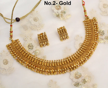 Necklace set indian Jewelry Jewellery Necklace Set/ Gold Necklace set  South Indian bridal bollywood  Jewelry