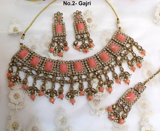 Indian  Jewellery/Dark gold necklace Set/Bollywood Gold Indian Jewelry Jewellery Set /Bridesmaid sets/Wedding Jewellery