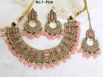 Indian  Jewellery/Dark gold necklace Set/Bollywood Gold Indian Jewelry Jewellery Set /Bridesmaid jewellery sets