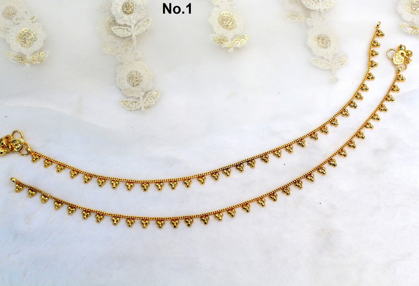 Anklets Foot Pair Bracelet Gold Indian Payal Jhanjar Jewellery Jewellery/Traditional Bollywood Panjeb Jewellery