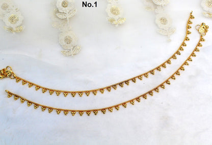 Anklets Foot Pair Bracelet Gold Indian Payal Jhanjar Jewellery Jewellery/Traditional Bollywood Panjeb Jewellery