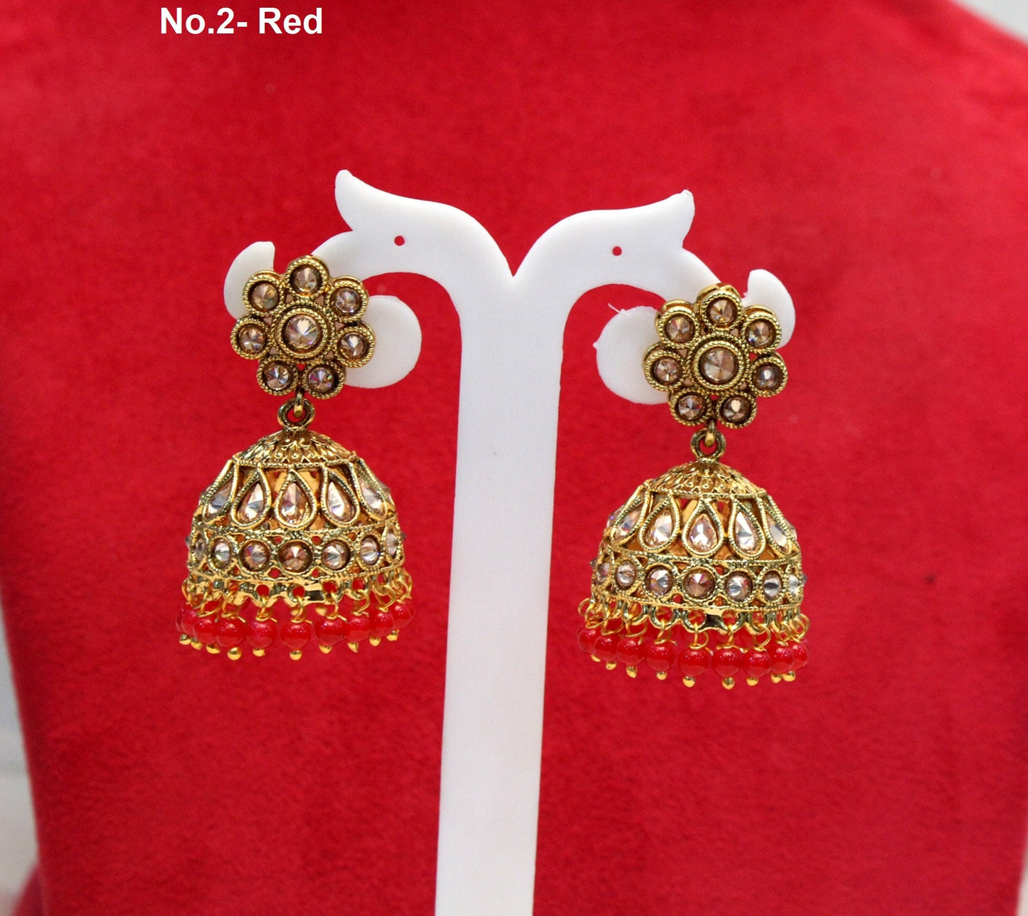 Jhumka Indian Earrings Indian Gold Green,Ruby Green, Earrings Jewelry/Indian Pearl Jhumka Set/Punjabi Indian Jewellery/Muslim Jhumki Set