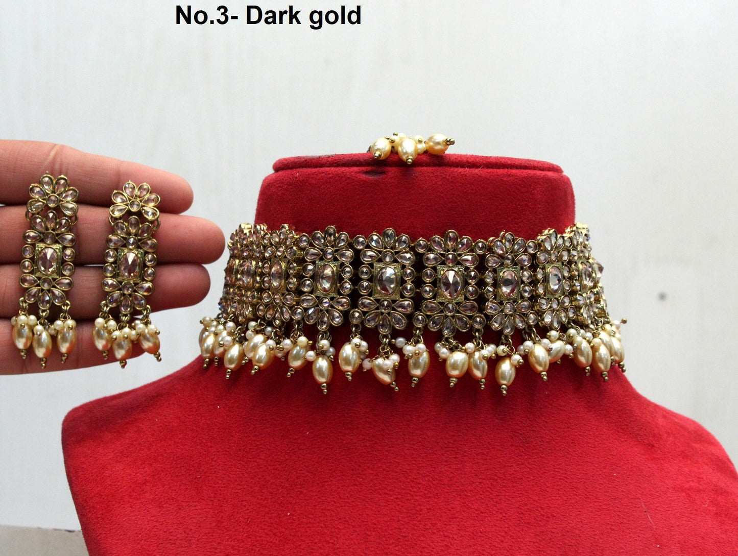 Indian  Jewellery/Dark gold Mint, Pink choker Set/Bollywood Gold Indian  Jewellery Set /Bridesmaid sets