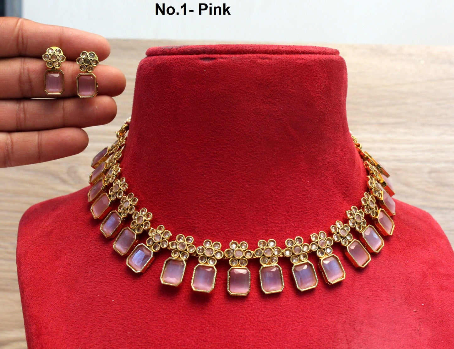 Indian Necklace  Jewellery Set/ Gold finish Bridal Wedding Bollywood Necklace Set/Brides maid set/Delicate sets