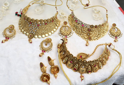 Indian  Jewellery/Gold necklace Set/Bollywood Gold Indian Jewelry Jewellery Set /Bridesmaid jewellery sets/Gold jewellery set