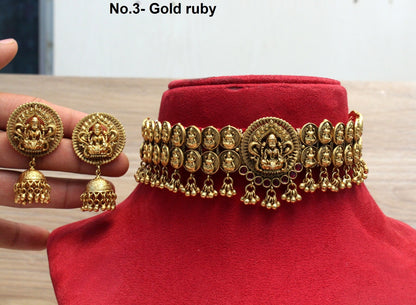 Indian Gold  Jewellery choker set/Gold finish choker Set Bollywood Style