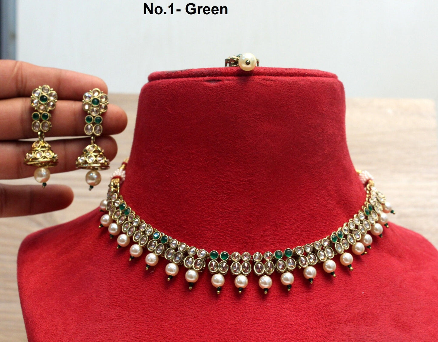 Indian  Jewellery/Gold finish Ruby, sea green, silver necklace Set/Bollywood Silver Indian  Jewellery Set /Bridesmaid sets