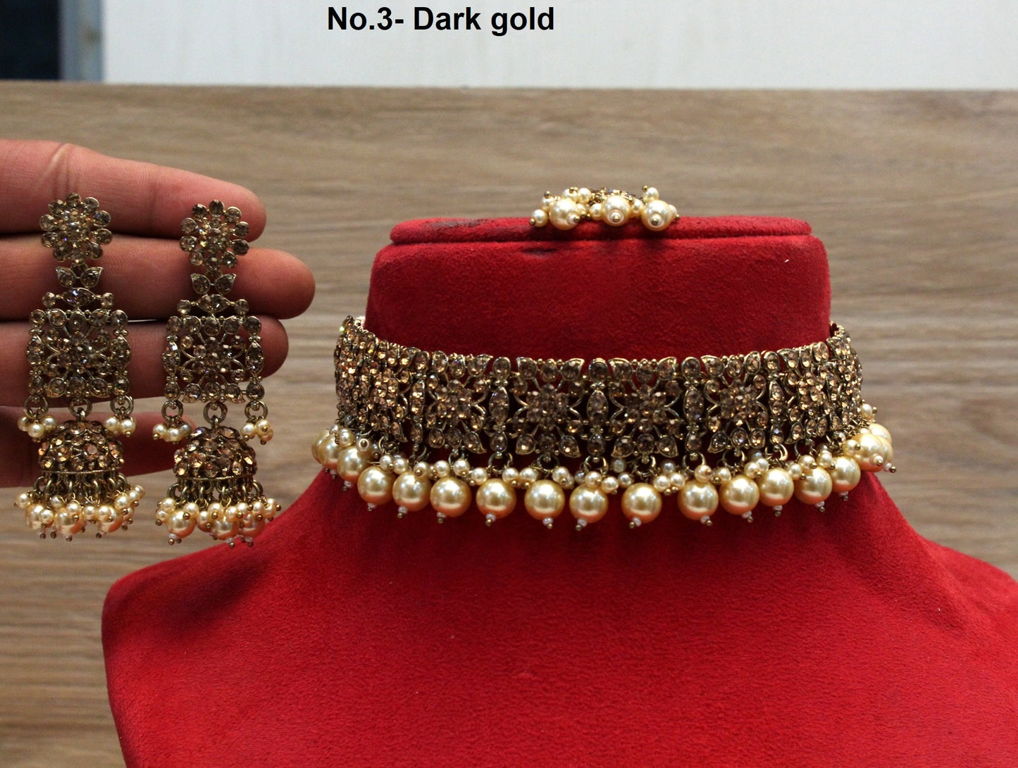 Choker Set Necklace Set/ Rose gold,Bollywood Jewellery/Indian choker necklace set/Bridesmaid chand Jewellery