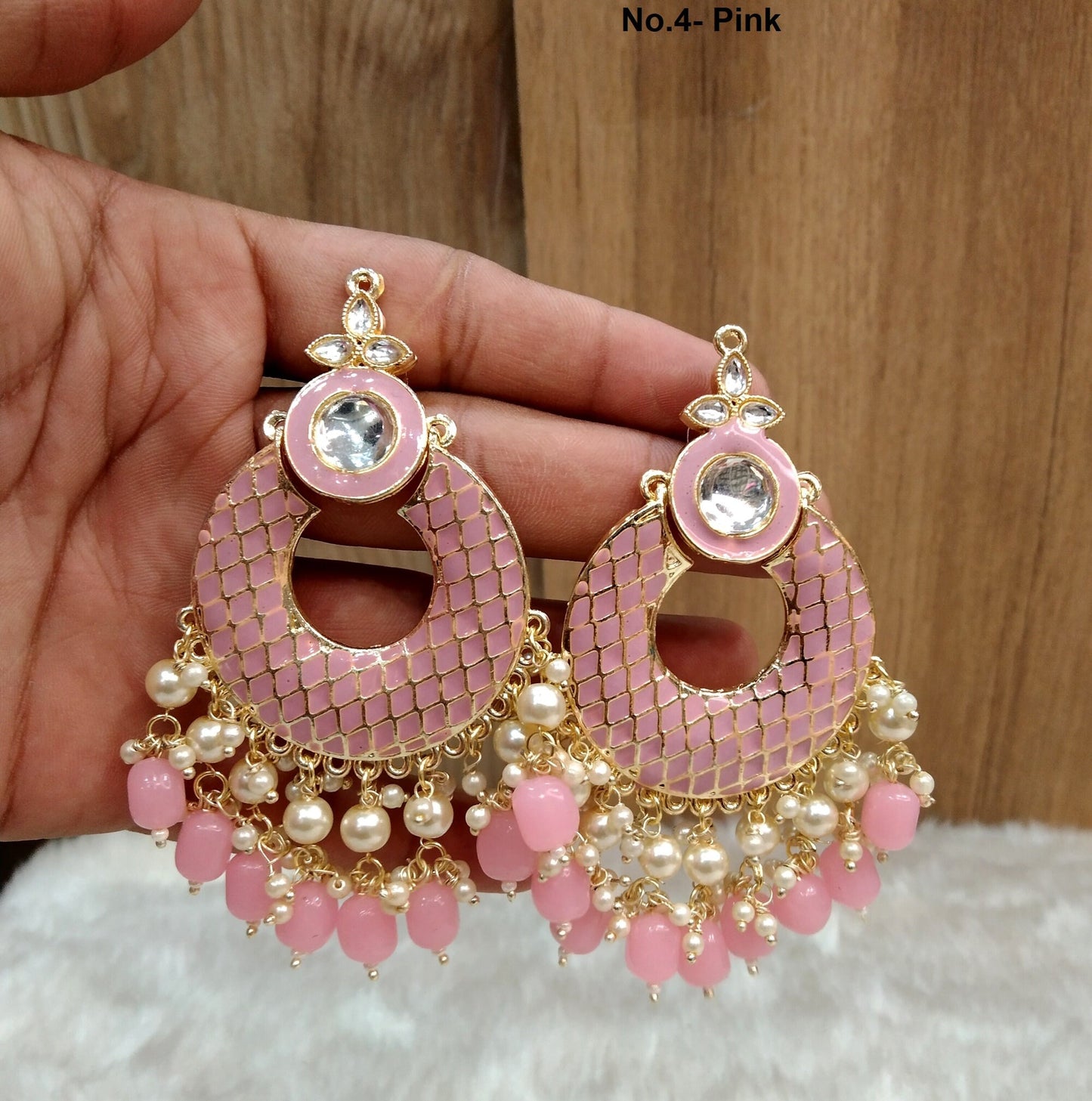 Indian Jewellery/Chandbali Indian Earrings/Indian Gold Black, Pink. grey, peach Earrings Set Jewellery/ Bollywood kudi Jewellery