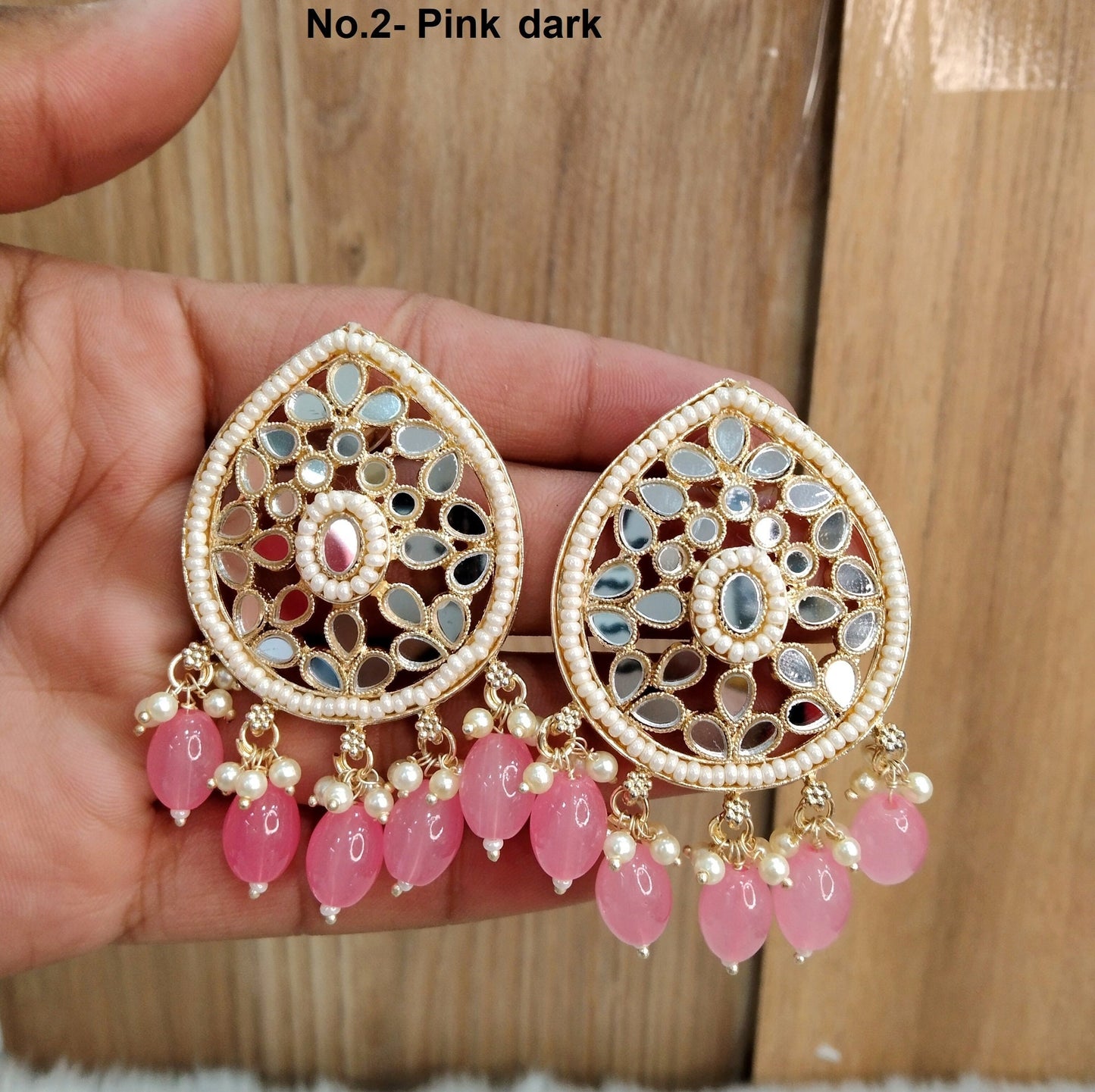 Indian Jewellery/Gold Indian stud Earrings  Set/Indian peach,pastel gree  Earrings  Set like Jewellery/Wedding Jewellery Set