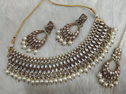 Indian Kundan Necklace  Jewellery Set/Bollywood wedding kundan Delicate Bridal Wedding Jewellery Set