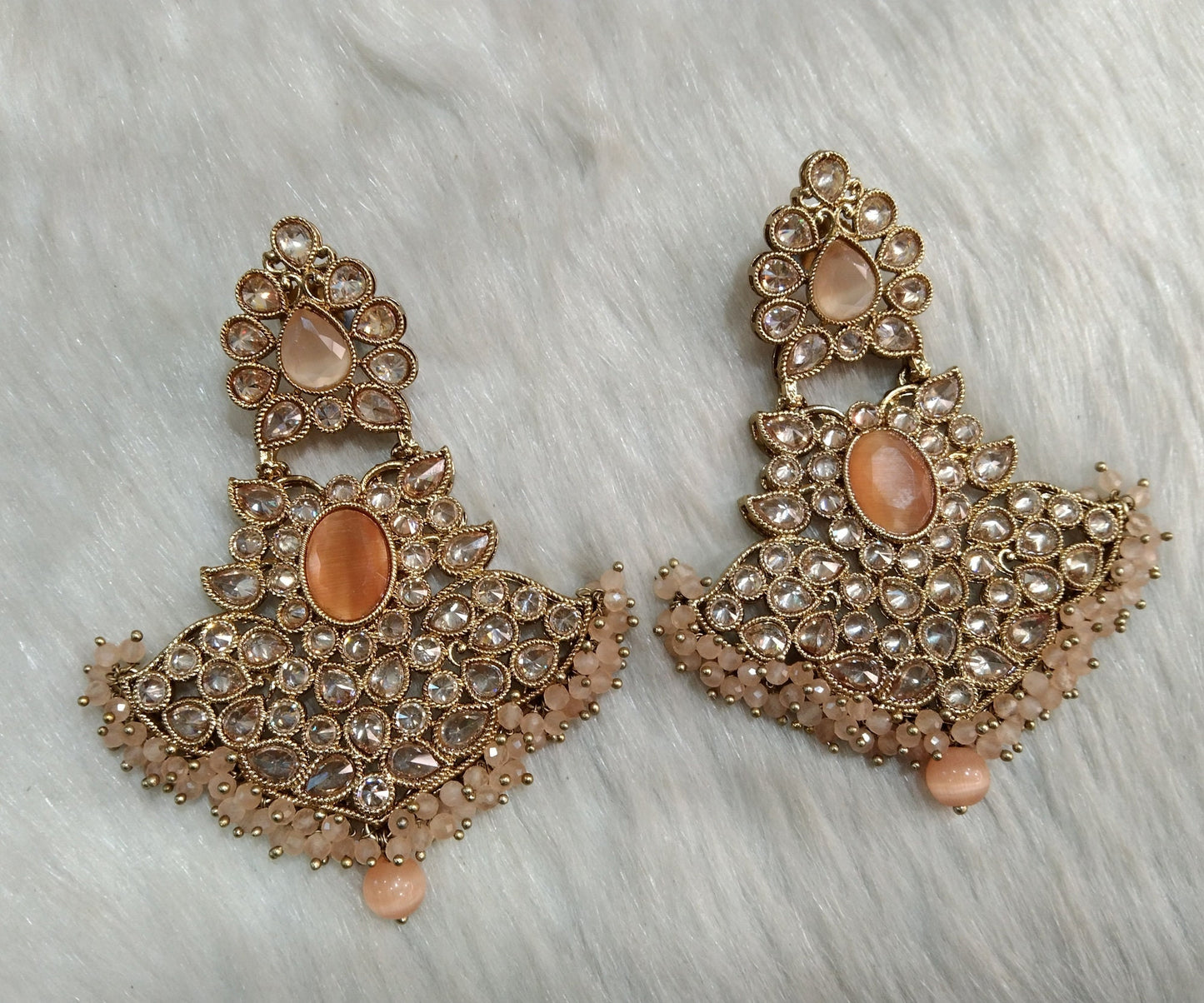 Indian Jewellery/Indian Earrings/Indian bridal Earrings Set Jewellery/Antique gold wedding love Jewellery Set