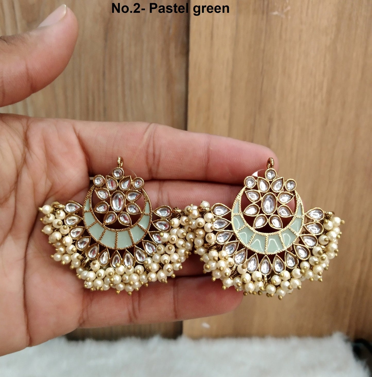 Indian Jewellery/Gold Indian Earrings Tikka Set/Indian Pastel Green, maroon,black, blue chand balli  Earrings summer Jewellery