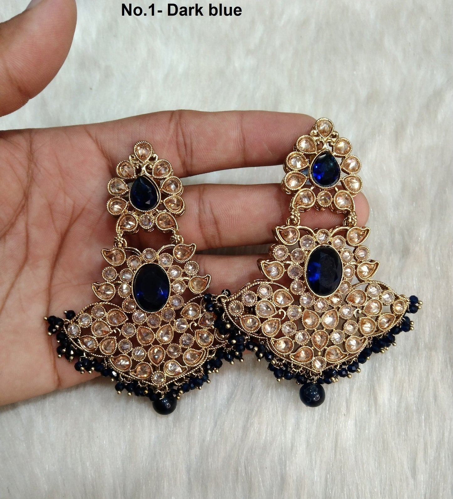 Indian Jewellery/Indian Earrings/Indian bridal Earrings Set Jewellery/Antique gold wedding love Jewellery Set