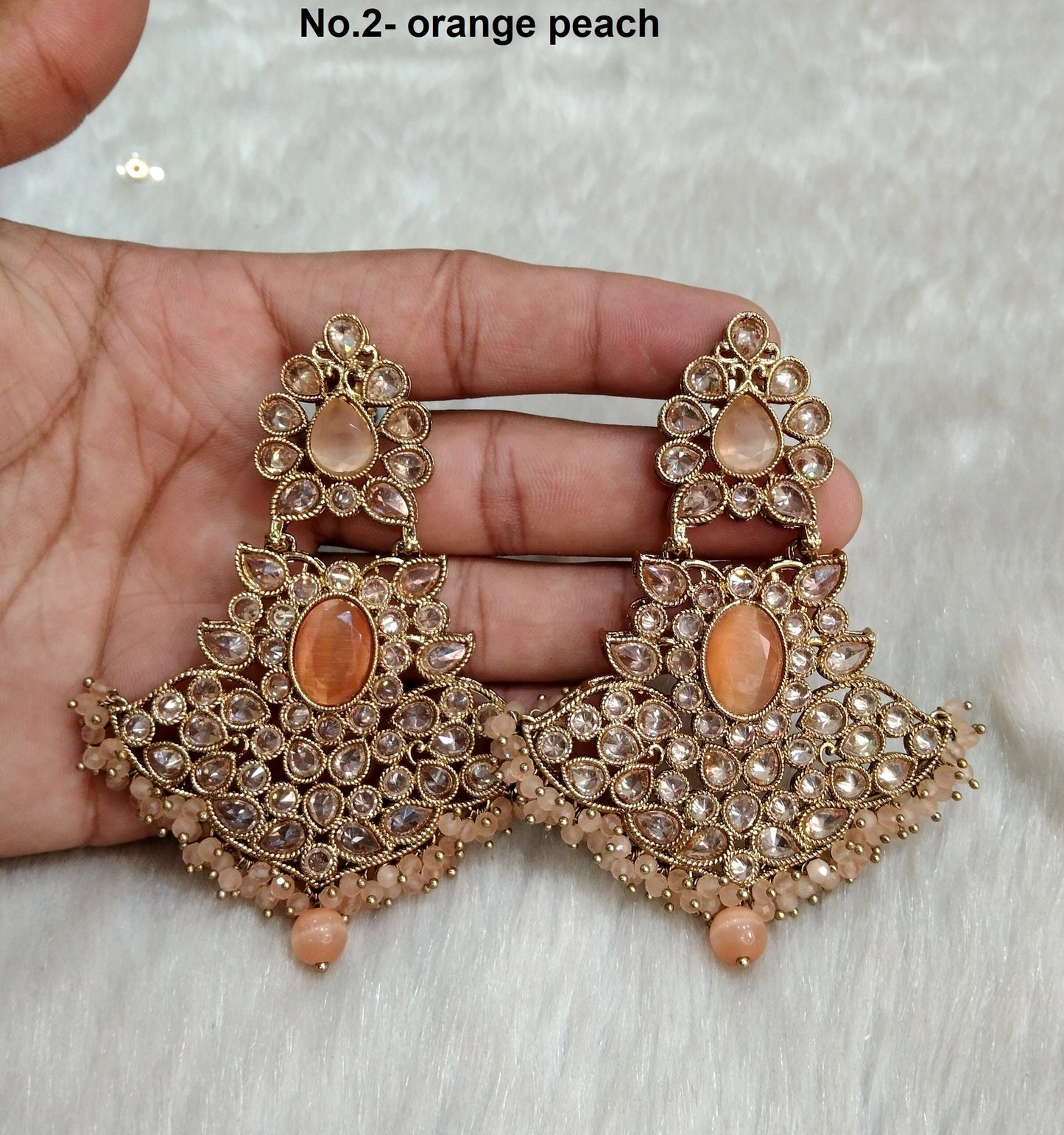 Indian Jewellery/Indian Earrings/Indian bridal Earrings Set Jewellery/Antique gold wedding love Jewellery Set