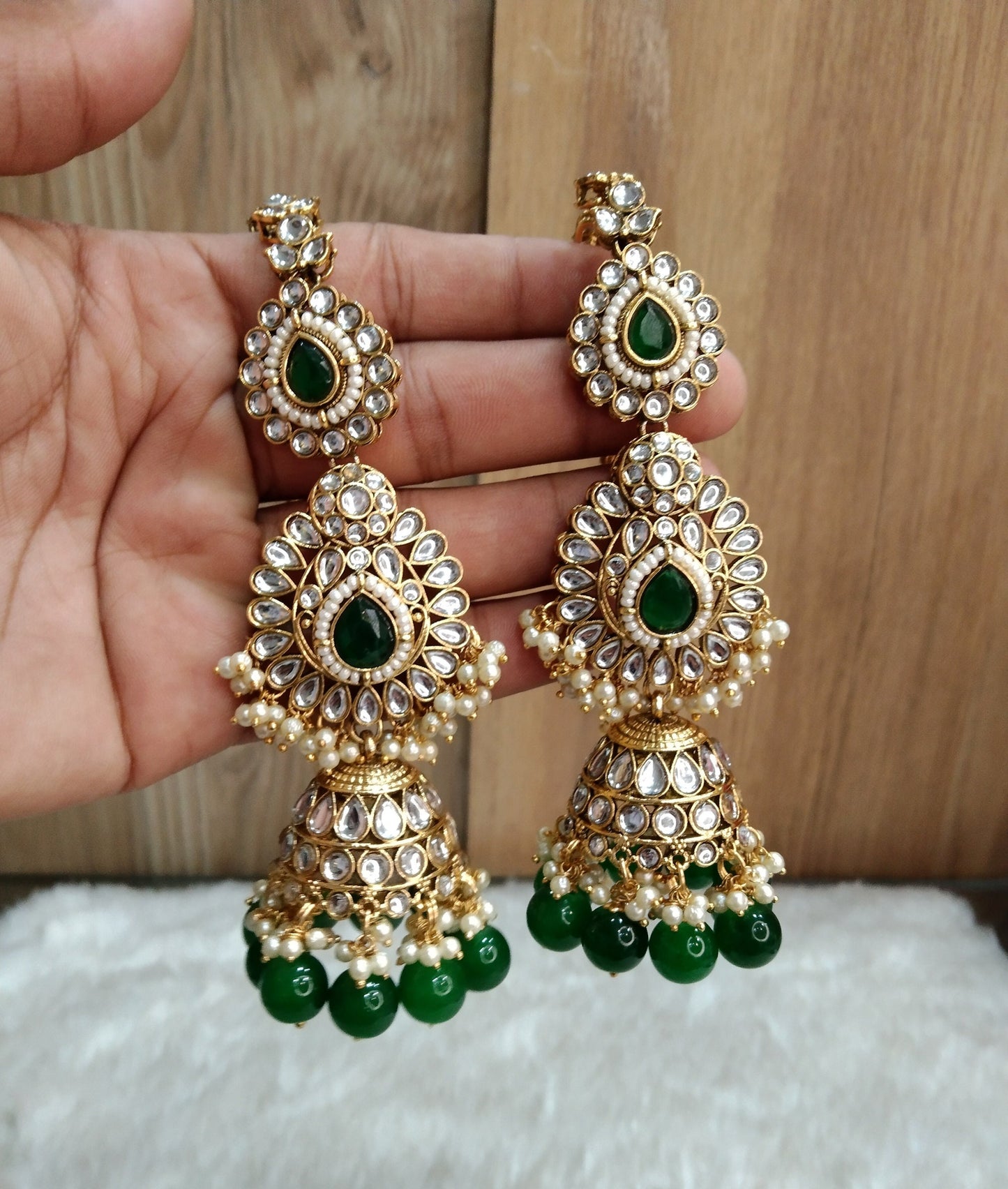 Indian Jewellery/ Gold white , green, Maroon Semi Bridal Kundan choker necklace Set Indian Wedding Semi Bridal Ethnic Jewellery Necklace