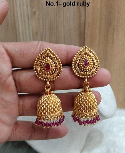 Indian Jewellery/Jhumka Bollywood Indian Gold Kundan Earrings Jewelry/Pearl Jhumka Set/Punjabi Indian Jewellery/Muslim Punjabi Jhumki Set