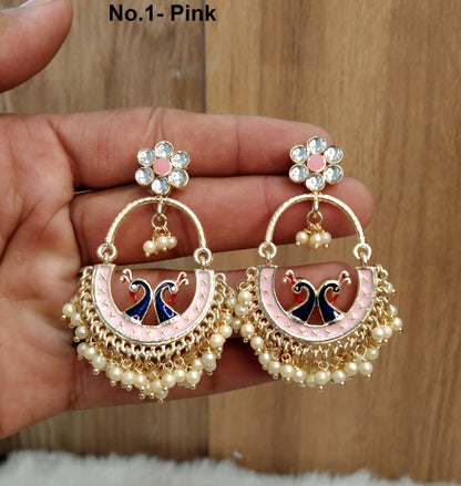 Indian Jewellery/Indian Earrings/Indian bridal Earrings Set Jewellery/kundan gold wedding Bollywood Jewellery drive set