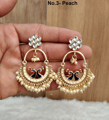 Indian Jewellery/Indian Earrings/Indian bridal Earrings Set Jewellery/kundan gold wedding Bollywood Jewellery drive set