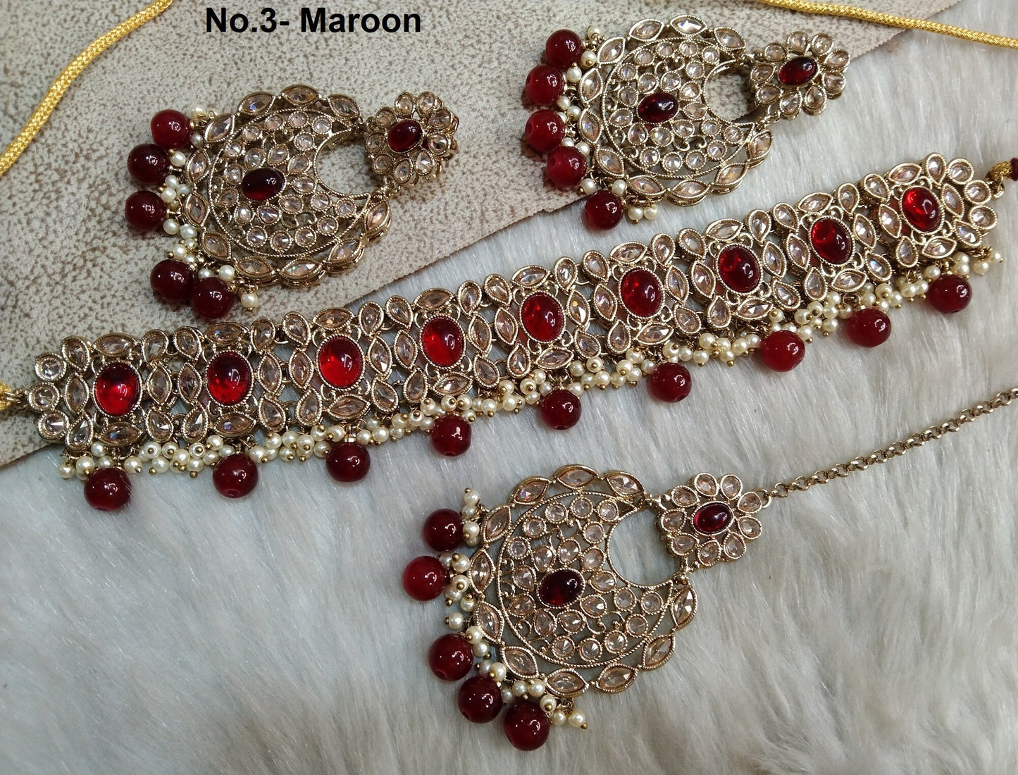 Indian jewellery Choker Set Necklace/Bollywood Jewellery/Indian dark gold choke set/Wellington Bridesmaid Jewellery/Women Necklace set