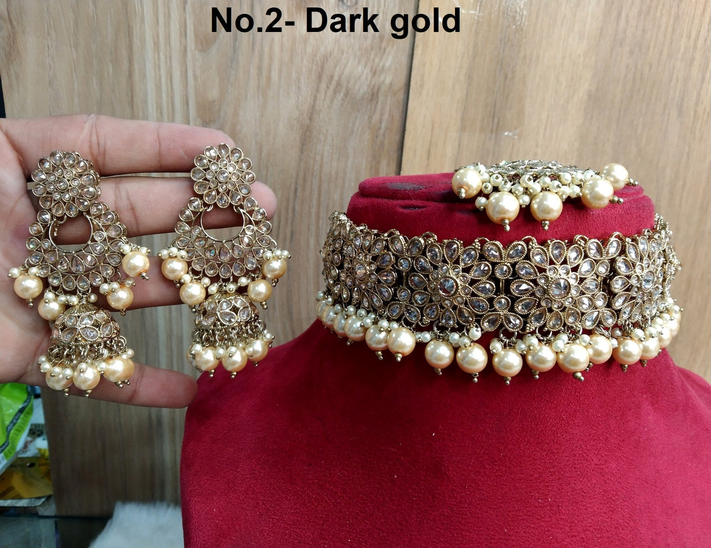 Indian Jewellery Choker Set/Green, Maroon,dark gold choker Jewellery set/Indian Napier choker necklace set/Bridesmaid Jewellery/gift for her